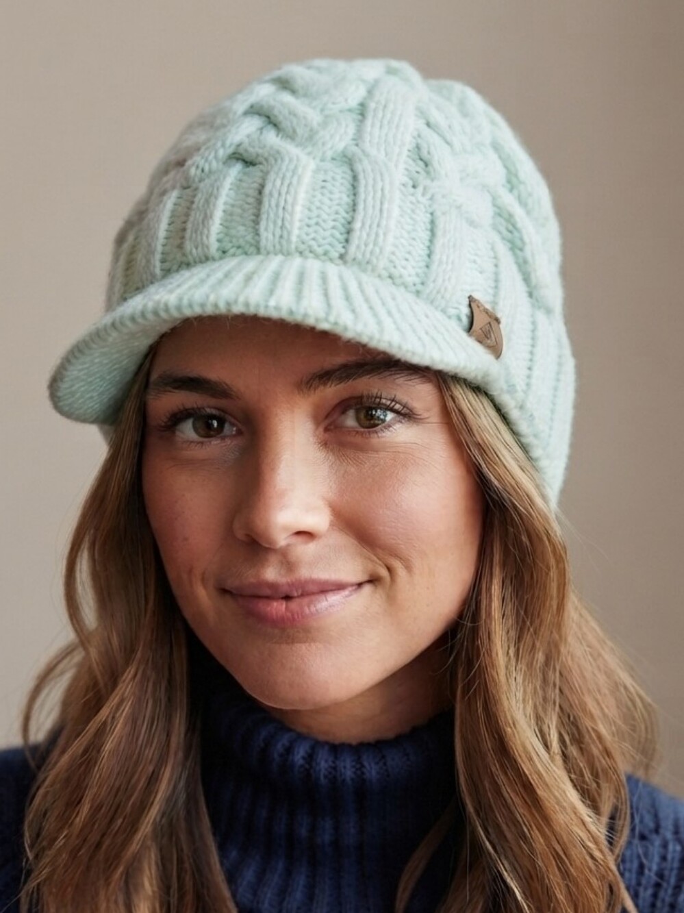 NWT Adidas Newsboy Cable Knit Hat Cream Fleece Lined